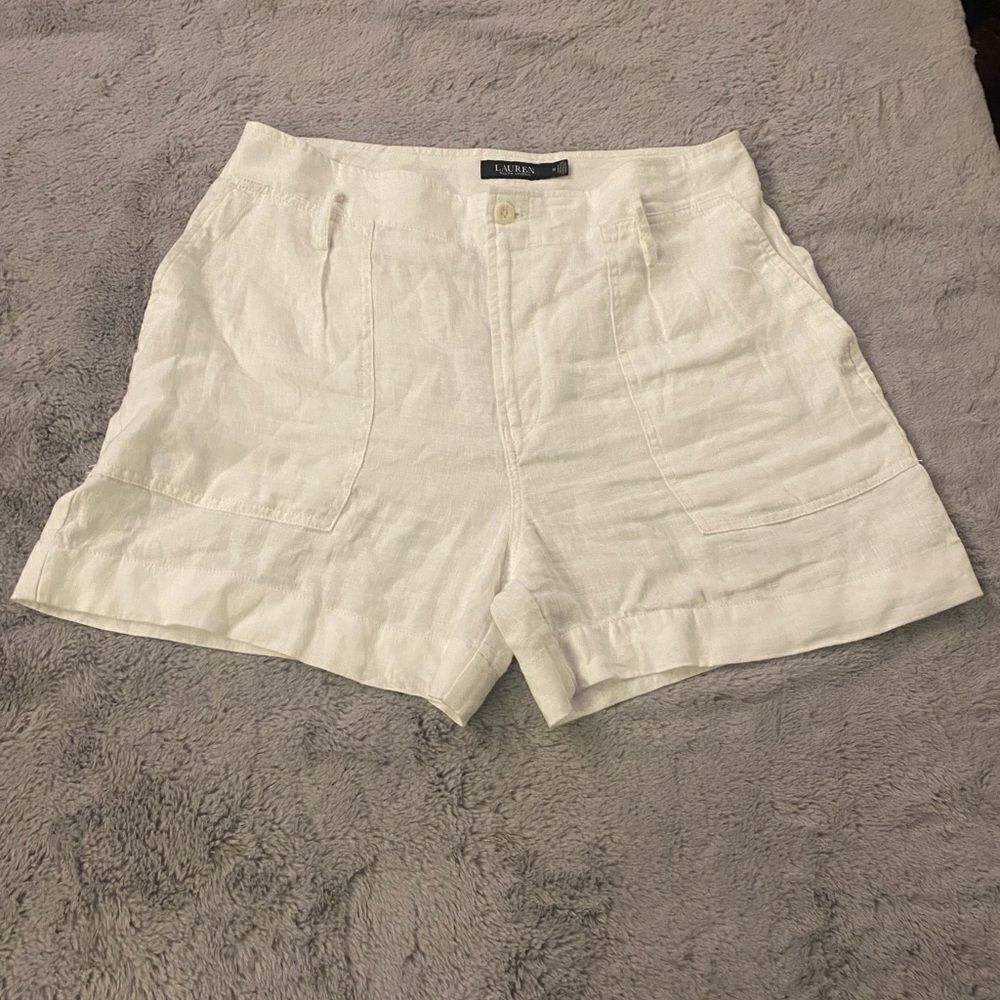 Ralph Lauren black label 100% linen shorts, size 10